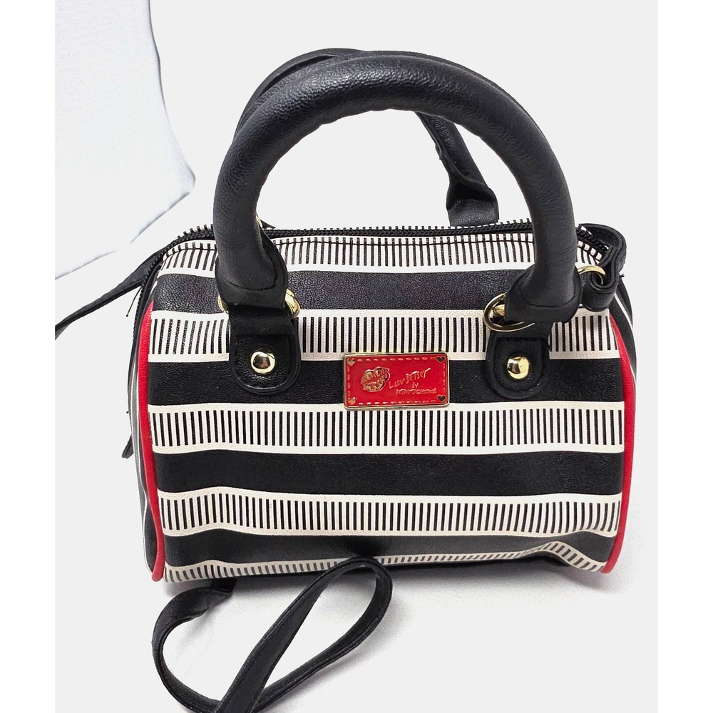 Luv Betsey By Betsey Johnson‎ Crossbody Bag Womens Black White Striped Piping